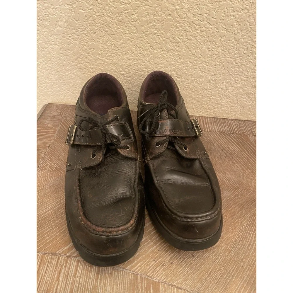 Polo Ralph Lauren Boat Brown Leather‎ Men's Size 13 D Loafers Shoes